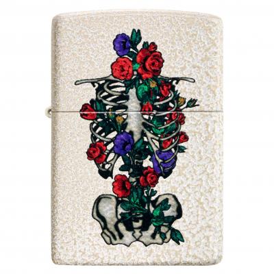 Zippo Skeleton Flowers Mercury Glass