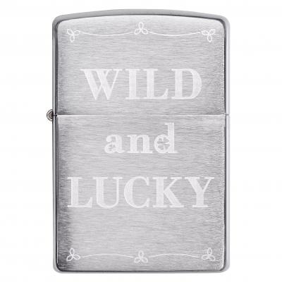 Zippo Wild And Lucky Brushed Chrome