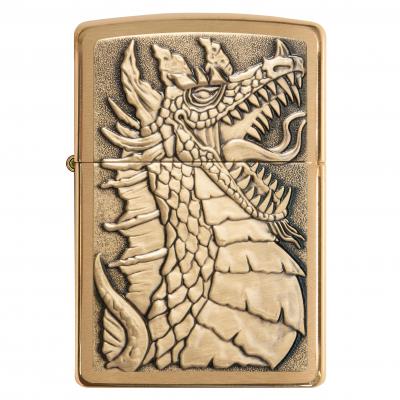 Zippo Dragon Brushed Brass