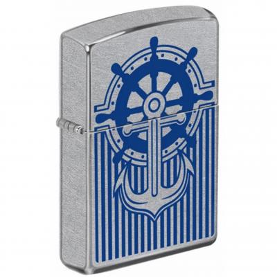 Zippo Ships Wheel And Anchor St Chrome