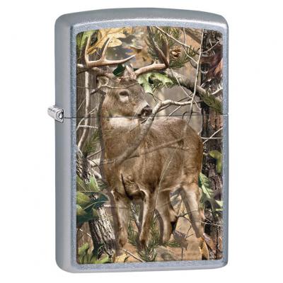 Zippo Real Tree APG Street Chrome Deer Lighter