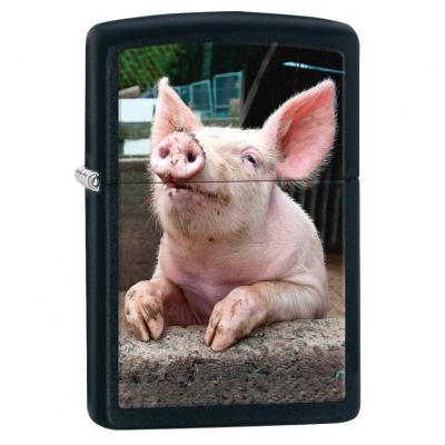 Zippo 29394 Black Matte Piglet Lighter