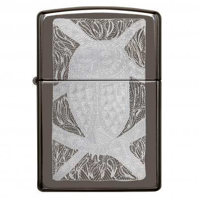Zippo John Smith Gumbula Owl Design Black Ice