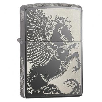 Zippo 28802 Black Ice-Prancing Horse Lighter 