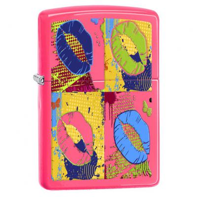 Zippo Pop Art Neon Pink Lighter