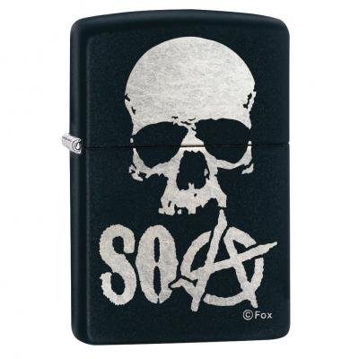 Zippo Black Matte SOA Skull Lighter