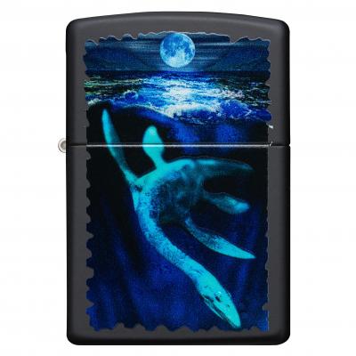 Zippo Black Light Loch Ness Design