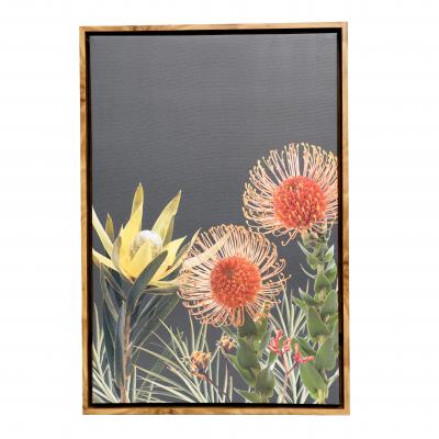 Splosh Flourish Dark Native Framed Canvas | 44x64cm