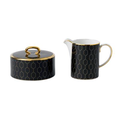 Wedgwood Arris Accent Covered Sugar & Creamer