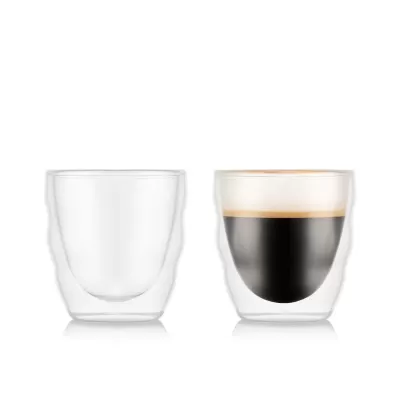 Bodum Pilatus Double Wall Glass Extra Small 80ml | Set of 2