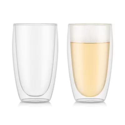 Bodum Pavina Double Wall Glass Large 450ml | Set of 2