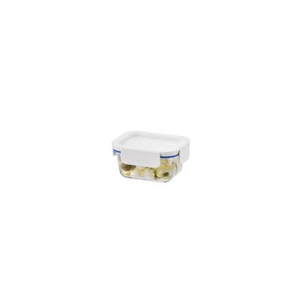 Lock & Lock Clear Glass Rectangle Container White | 380ml