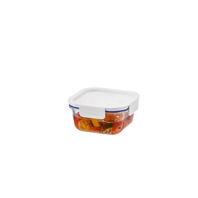 Lock & Lock Clear Glass Square Container White | 500ml