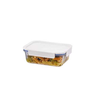 Lock & Lock Clear Glass Rectangle Container White | 1L