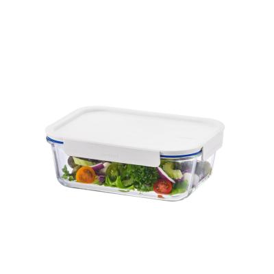 Lock & Lock Clear Glass Rectangle Container White | 2L