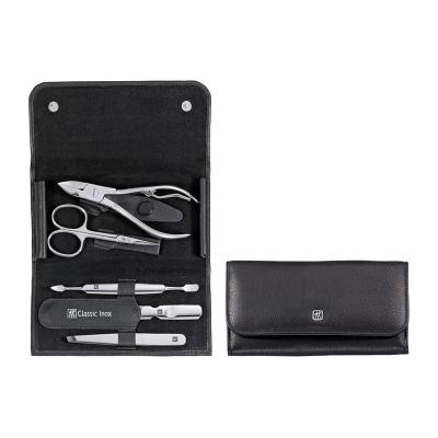 Zwilling Classic Inox Manicure Set Snap Fastener Case Leather 5pcs