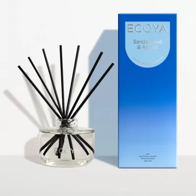 Ecoya Fragranced Reed Diffuser | Sandalwood & Amber