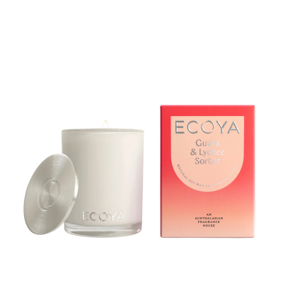 Ecoya Madison Candle 400g | Guava & Lychee Sorbet