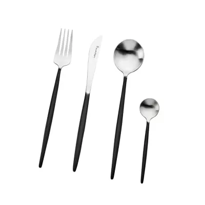 Stanley Rogers Piper Black Cutlery Set | 16 Piece