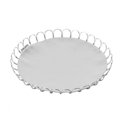 Georg Jensen Bernadotte Bread Basket with Grey Napkin