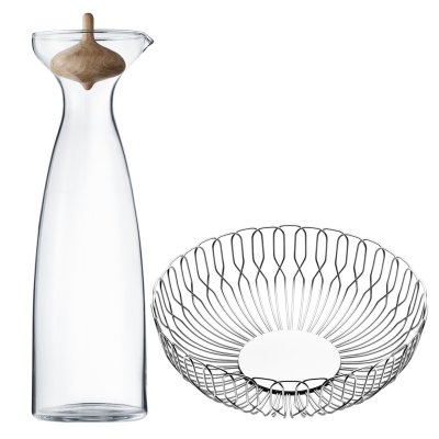 Georg Jensen Alfredo Bread Basket & Carafe 1L | 2 Piece