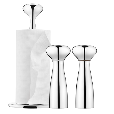 Georg Jensen Alfredo Kitchen Roll Holder & Salt and Pepper Mill | 3 Piece