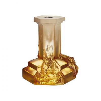 Kosta Boda Rocky Baroque Candle Holder Amber Haze | 17.5cm