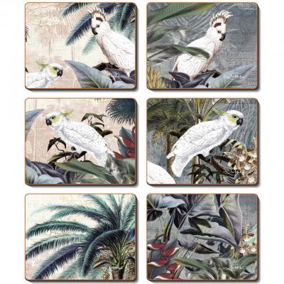 Cinnamon Utopia Birds Coasters Set | 6 Piece