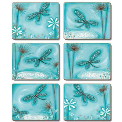 Cinnamon Blue Dragonfly Placemats | Set of 6pcs  