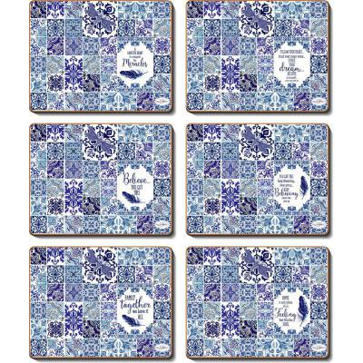 Cinnamon Vintage Blues Cork Backed Placemats | Set of 6pcs 