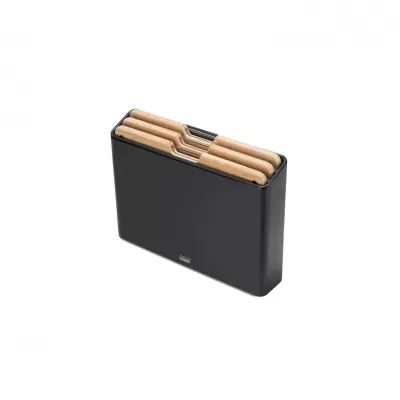 Joseph Joseph Folio Steel Bamboo Chopping Board Set with Black Stainless Steel Case | 3 Piece