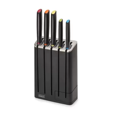 Joseph Joseph Elevate SlimBlock Knives Set with Sharpener Multicolour | 5 Piece