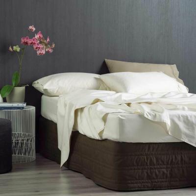 Linen House Plain-Dyed Pleated Valance | Single | Chocolate