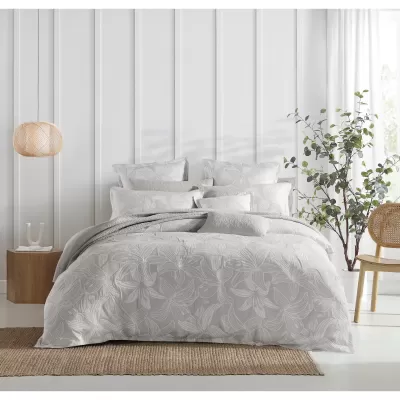 Platinum Grace Dove Quilt Cover Set | Queen Bed