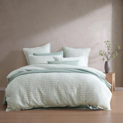 Platinum Vector Sage Quilt Cover Set | King Bed