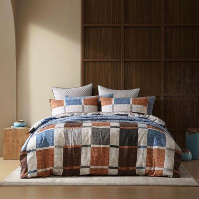 Logan & Mason Stonehaven Chocolate Quilt Cover Set | King Bed