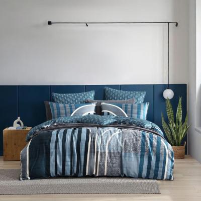Logan & Mason Pathway Teal Quilt Cover Set | King Bed