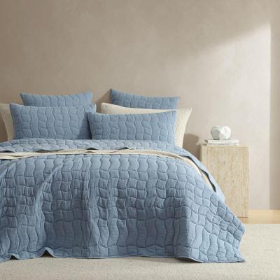 Platinum Cascade Slate Coverlet Set | Queen/King Bed