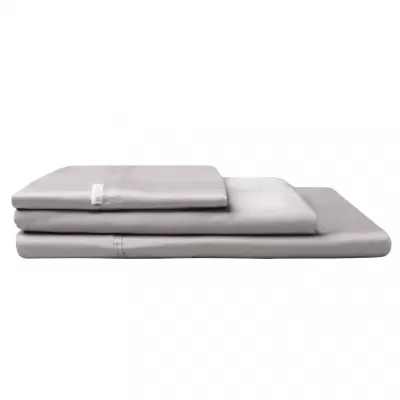 Logan & Mason 400TC Egyptian Cotton Sateen Fitted Sheet Pewter | King Bed