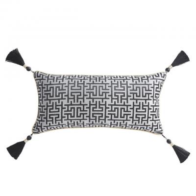 Davinci Tywin Black Long Filled Cushion | 30x50cm