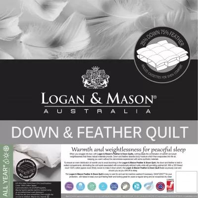 Logan & Mason 25/75 Duck Down and Feather Quilt | King Bed
