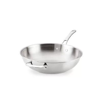 Anolon EverLast Tri-Ply Clad Stainless Steel Induction Open Stirfry Pan with Helper Handle | 32cm