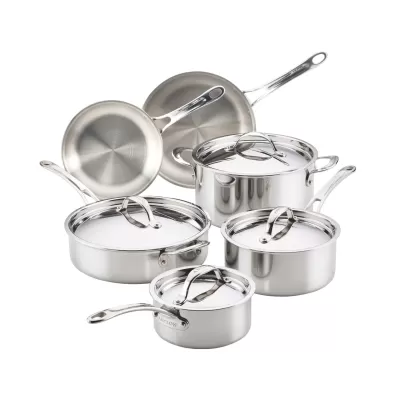 Anolon EverLast Tri-Ply Clad Stainless Steel Induction Cookware Set | 10 Piece