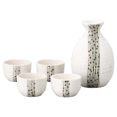 Omotenashi Doban Tamasudare Sake Set Matte White | Sake & 4 Cups