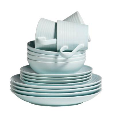 Royal Doulton Gordon Ramsay Maze Blue Dinnerware Set with Mug | 16 Piece