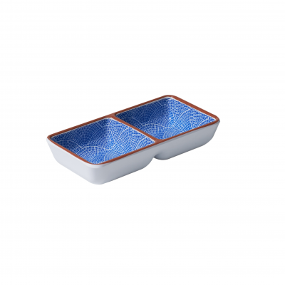 Avanti Divided Sauce Dish Fan | 14x7cm