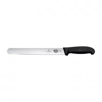 Victorinox Slicing Knife Round Plain Edge Blade Fibrox 25cm | Black