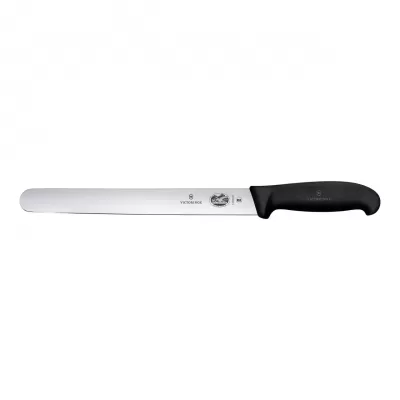 Victorinox Slicing Knife Round Straight Edge Fibrox 36cm | Black