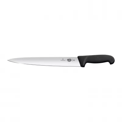 Victorinox Slicing Knife Pointed Tip Wide Blade Fibrox 25cm | Black