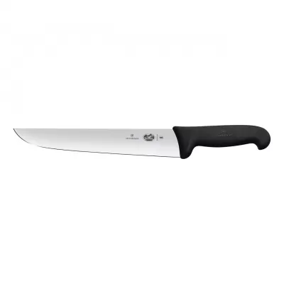 Victorinox Butcher Knife Straight Edge Blade Fibrox 18cm | Black